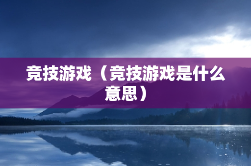 竞技游戏（竞技游戏是什么意思）