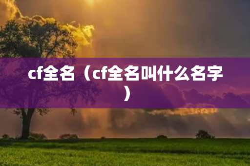 cf全名（cf全名叫什么名字）