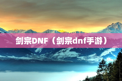 剑宗DNF（剑宗dnf手游）