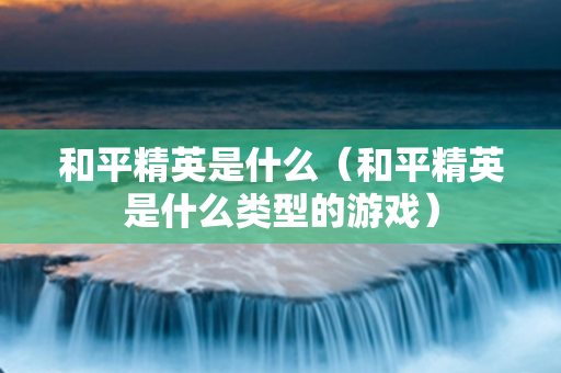 和平精英是什么（和平精英是什么类型的游戏）