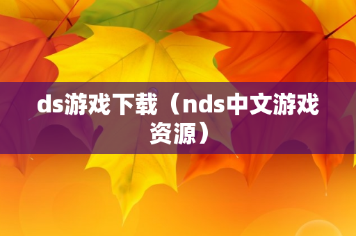 ds游戏下载（nds中文游戏资源）