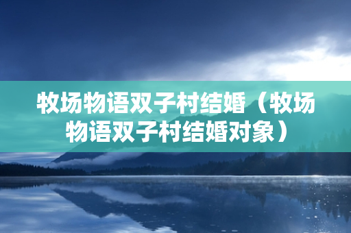 牧场物语双子村结婚（牧场物语双子村结婚对象）