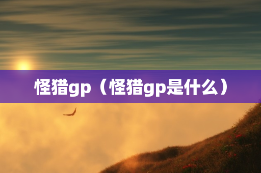 怪猎gp（怪猎gp是什么）