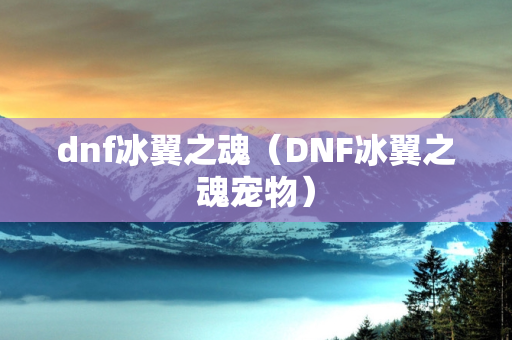 dnf冰翼之魂（DNF冰翼之魂宠物）