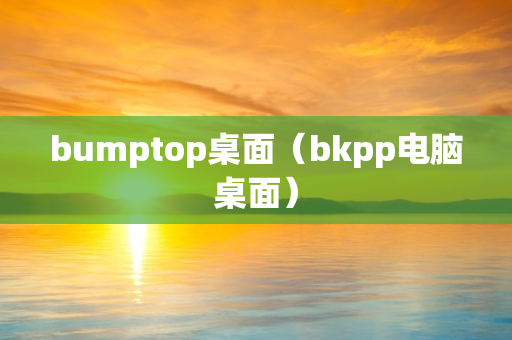 bumptop桌面（bkpp电脑桌面）