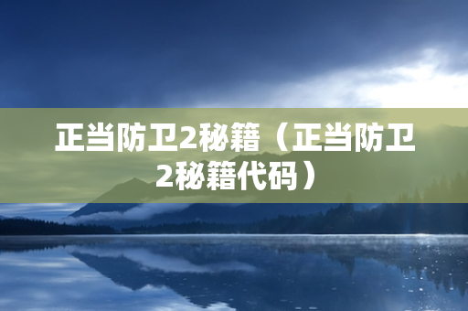 正当防卫2秘籍（正当防卫2秘籍代码）