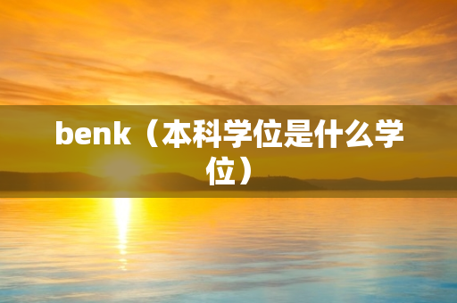 benk（本科学位是什么学位）