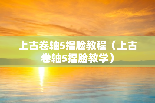 上古卷轴5捏脸教程（上古卷轴5捏脸教学）