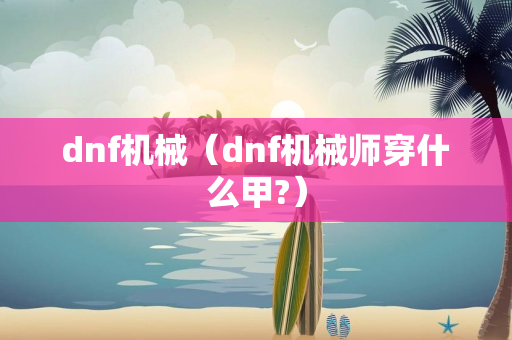 dnf机械（dnf机械师穿什么甲?）