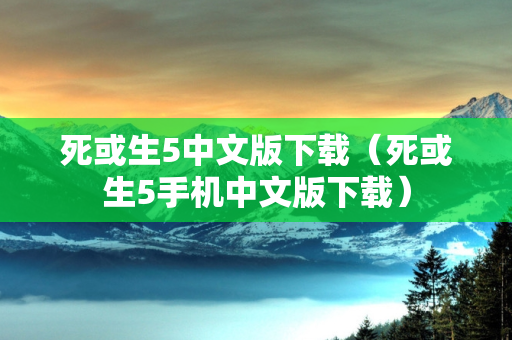 死或生5中文版下载（死或生5手机中文版下载）