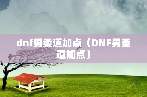 dnf男柔道加点（DNF男柔道加点）