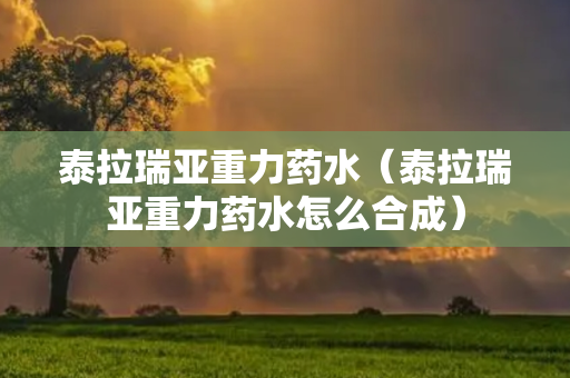 泰拉瑞亚重力药水（泰拉瑞亚重力药水怎么合成）