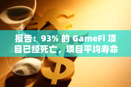 报告：93% 的 GameFi 项目已经死亡，项目平均寿命仅为 4 个月