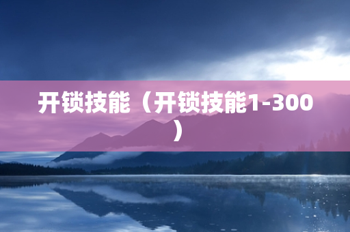 开锁技能（开锁技能1-300）