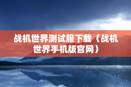 战机世界测试服下载（战机世界手机版官网）