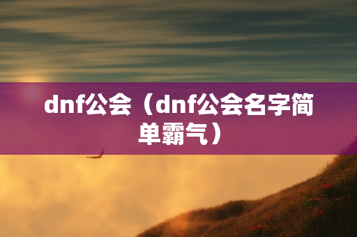 dnf公会（dnf公会名字简单霸气）