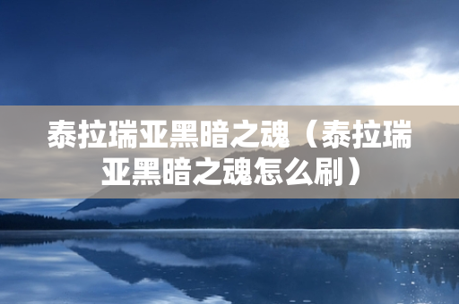 泰拉瑞亚黑暗之魂（泰拉瑞亚黑暗之魂怎么刷）