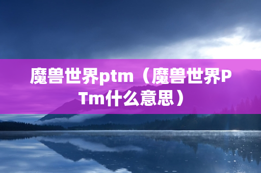 魔兽世界ptm（魔兽世界PTm什么意思）