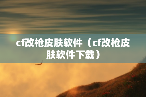 cf改枪皮肤软件（cf改枪皮肤软件下载）