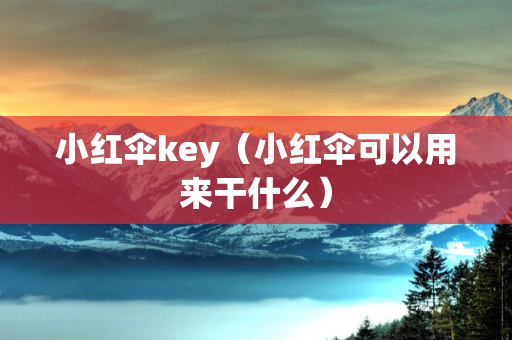 小红伞key（小红伞可以用来干什么）