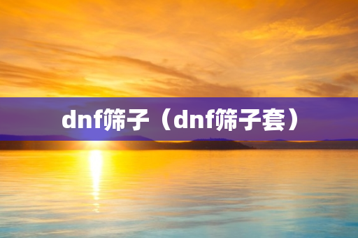 dnf筛子（dnf筛子套）