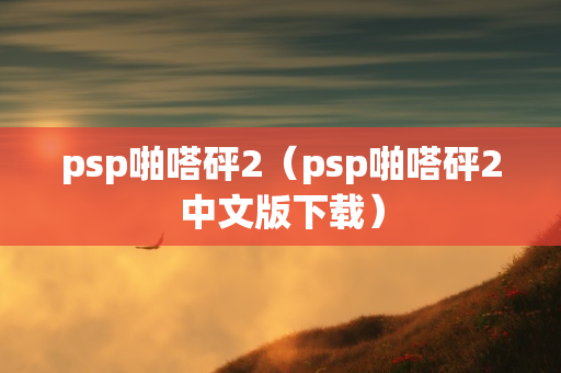 psp啪嗒砰2（psp啪嗒砰2中文版下载）