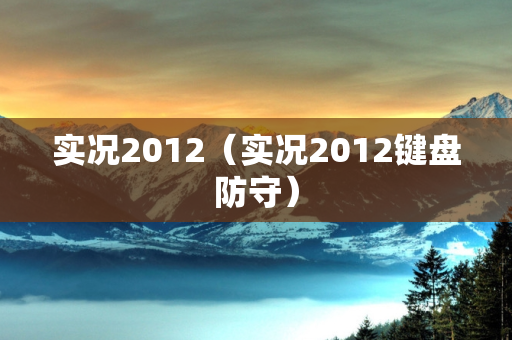 实况2012（实况2012键盘防守）