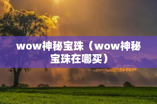 wow神秘宝珠（wow神秘宝珠在哪买）