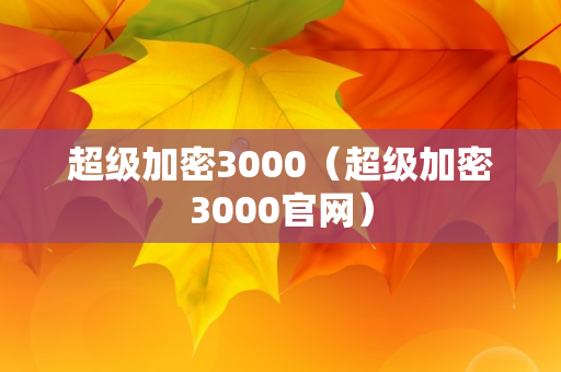 超级加密3000（超级加密3000官网）