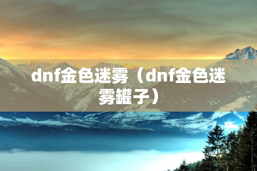 dnf金色迷雾（dnf金色迷雾罐子）