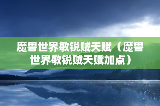 魔兽世界敏锐贼天赋（魔兽世界敏锐贼天赋加点）