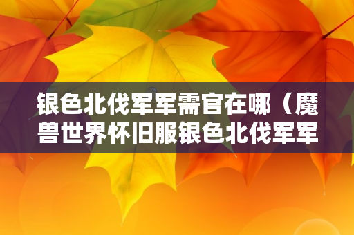 银色北伐军军需官在哪（魔兽世界怀旧服银色北伐军军需官在哪）