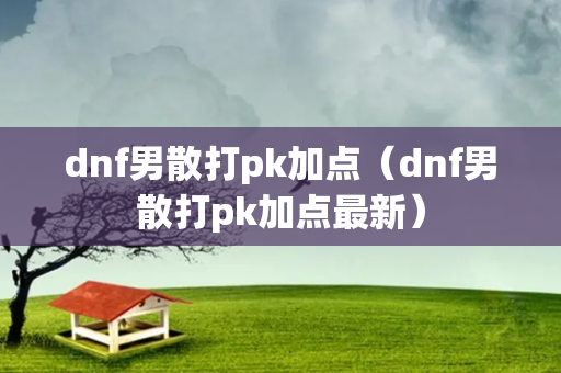 dnf男散打pk加点（dnf男散打pk加点最新）