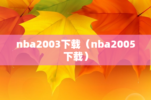 nba2003下载（nba2005下载）