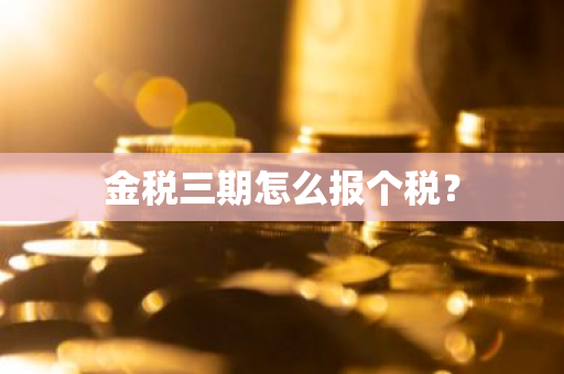 金税三期怎么报个税？