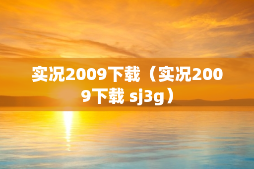 实况2009下载（实况2009下载 sj3g）