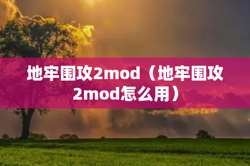 地牢围攻2mod（地牢围攻2mod怎么用）