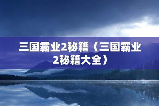 三国霸业2秘籍（三国霸业2秘籍大全）