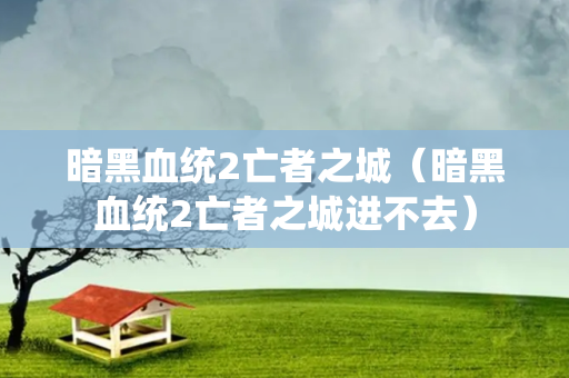 暗黑血统2亡者之城（暗黑血统2亡者之城进不去）