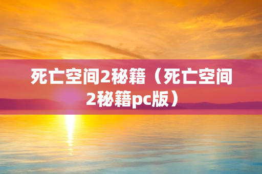 死亡空间2秘籍（死亡空间2秘籍pc版）