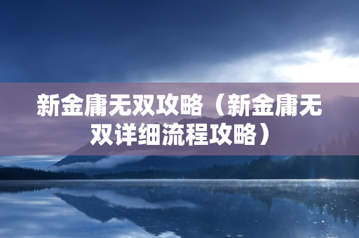 新金庸无双攻略（新金庸无双详细流程攻略）