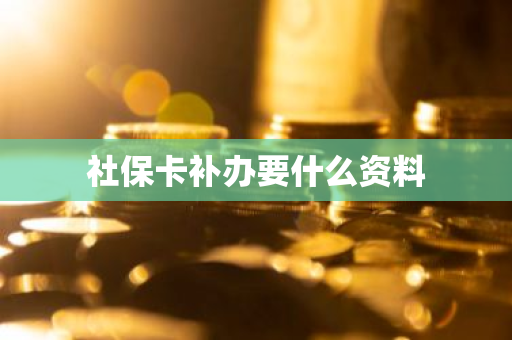 社保卡补办要什么资料