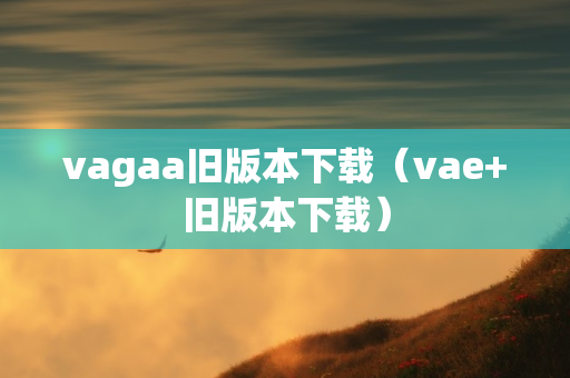 vagaa旧版本下载（vae 旧版本下载）