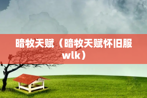 暗牧天赋（暗牧天赋怀旧服wlk）