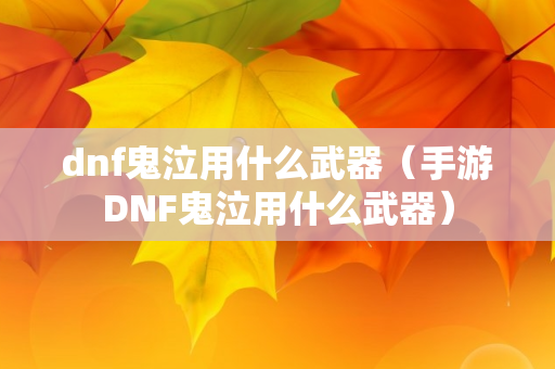 dnf鬼泣用什么武器（手游DNF鬼泣用什么武器）