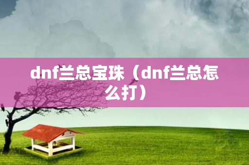 dnf兰总宝珠（dnf兰总怎么打）