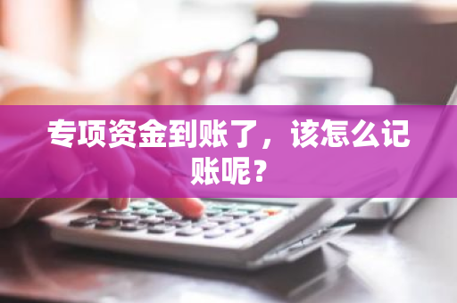 专项资金到账了，该怎么记账呢？